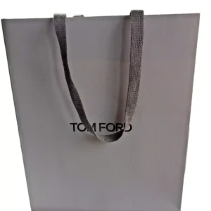 Gift Shopping Bag - Gray Paper with Silver Lettering - 10x8.5x4.75 EMPTY