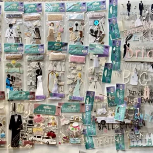 Wedding & Engagement Scrapbooking Sticker - Rare Multi-Color Dimensional Wedding Scrapbook